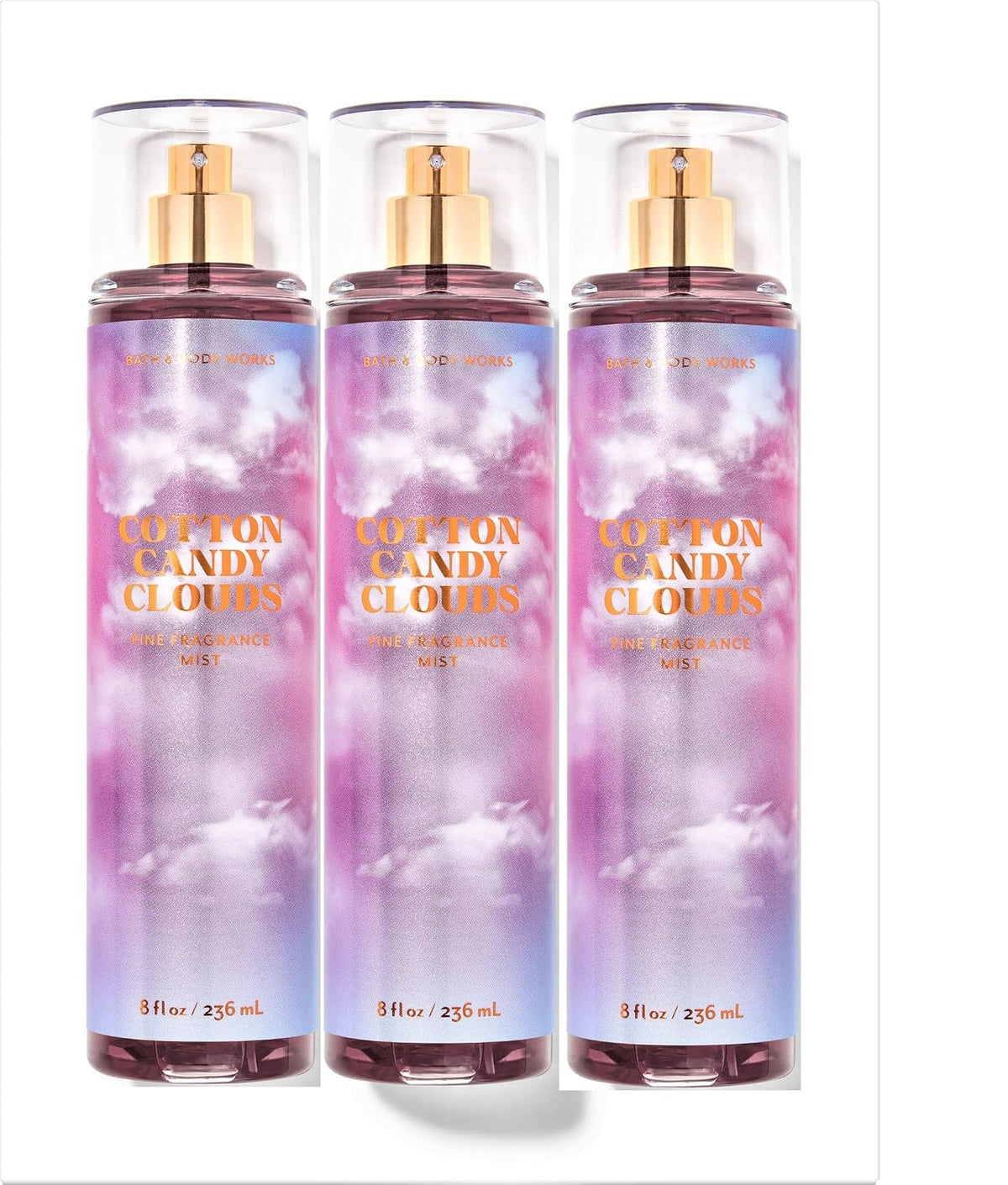 Bath & Body Works COTTEN CANDY CLOUDS Fine Fragrance Mist Gift Set 1 pack 8 fl oz each