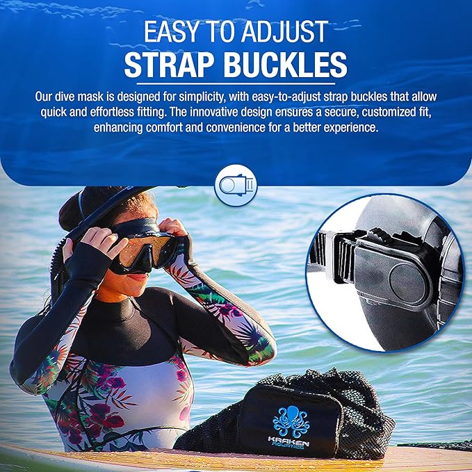 Scuba Diving Mask - Tempered Single Lens Glass Anti-Fog Snorkel Mask for Adults with Leak-Proof Silicone Skirt, Snorkeling Gear, Freediving, Spearfishing Diving Masks - Dive Mask