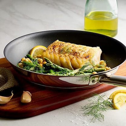 Tramontina 10-Inch Non Stick Frying Pan, Tri-Ply Base Stainless Steel Skillet with Reinforced Nonstick Coating, Dishwasher and Oven Safe