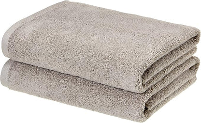 Basics - 2 Piece Quick-Dry Oversize Bath Towel, 100 Cotton, Platinum, 54" x 30"