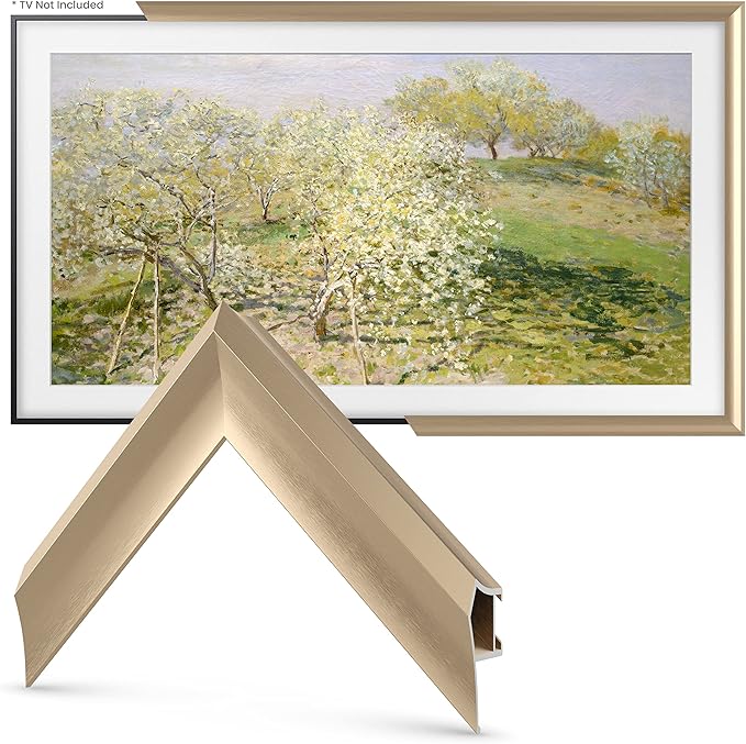 Frame My TV Deco TV Frames Alloy Prismatic - Pale Gold Bezel Compatible ONLY with Samsung The Frame TV (32", Fits 2021-2025 Frame TV)