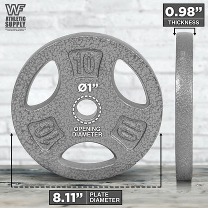 WF Athletic Supply Cast Iron 1-Inch Standard Grip Plate for Strength Training, Muscle Toning, Weight Loss & Crossfit - Multiple Choices Available