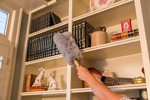 DOCA High Reach Feather Duster with Extension Pole - Head Only - No Pole Ft (6+ Ft Reach) - Feather Dusters for Cleaning