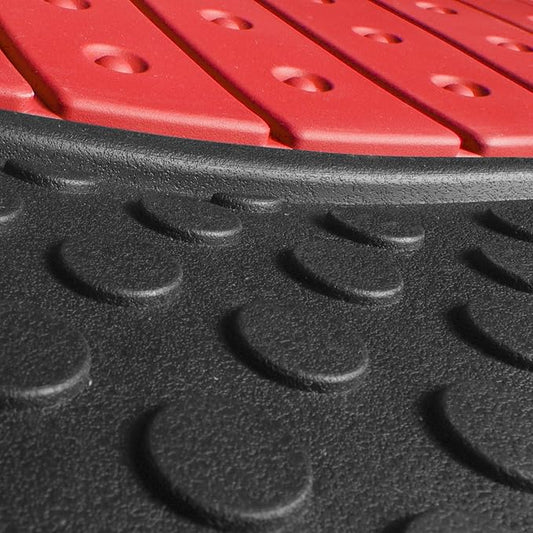 FH Group Car Floor Mats - Heavy-Duty Rubber Floor Mats for Cars, Universal Fit Full Set, Trimmable Automotive Floor Mats, Climaproof Floor Mats for Most Sedan, SUV, Truck Floor Mats Red