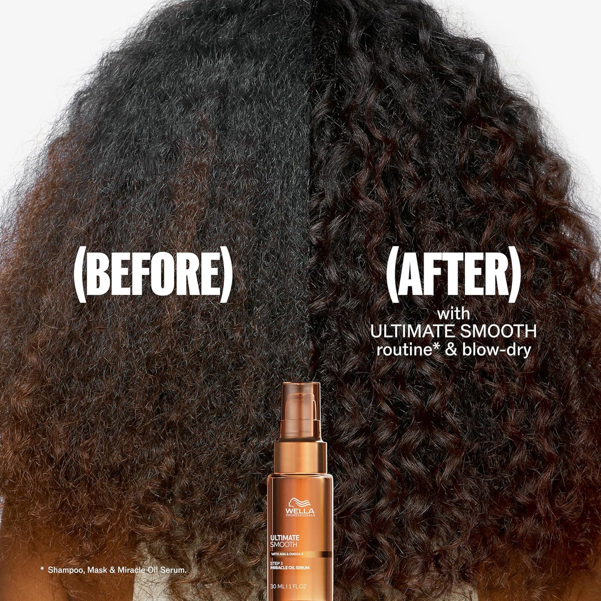 Wella Professionals Ultimate Smooth Miracle Oil Serum, Squalane & Omega 9 | For dry, dull hair, nourishes in 30 seconds, Protects from UV and heat up to 450°F, 96-hour frizz control, silky finish.