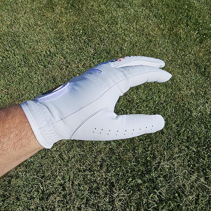 Drink Up Funny Golf Glove - Premium 100% Cabretta Leather Shocker Golf Gloves, Golf Attire and Essentials for Men, Fun Golfer Gag Gift, Adult Right or Left Hand, Small to XXL Sizes