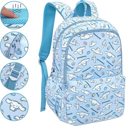 Roffatide Anime Cinnamoroll All Over Print Casual Backpack Laptop Backpack Travel Hiking Rucksack Blue