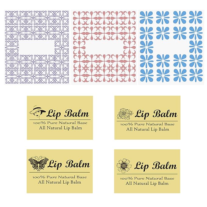 Lip Balm Container Tubes - 50-Pack - DIY - Transparent- 316 Oz (5.5 ml) - Including 50 Writeable  50 Printed Lip Balm Stickers - Twist Mechanism and a Cap - Empty