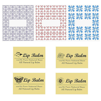 Lip Balm Container Tubes - 50-Pack - DIY - Transparent- 316 Oz (5.5 ml) - Including 50 Writeable  50 Printed Lip Balm Stickers - Twist Mechanism and a Cap - Empty