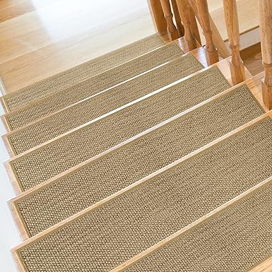 Non Slip Stair Treads for Wooden Steps Indoor, Carpet Stairs Runner 15 Pack 9" x 36" Stair Tread Rugs for Wood Stairs, Machine Washable Step Runners, Stair Pads for Pet, Beige