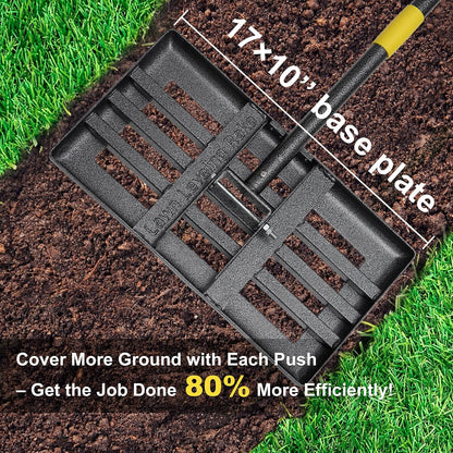 Lawn Leveling Rake - Heavy Duty 17"x10" Stainless Steel Leveler Plate (not handle stick included)