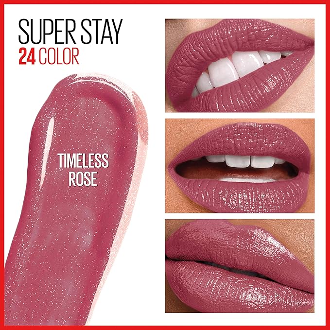 MAYBELLINE Super Stay 24 2-Step Liquid Lipstick, Timeless Rose & Very Cranberry Shades