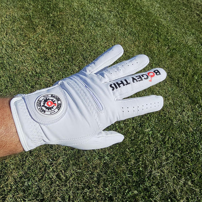 Funny Golf Glove - Premium 100% Cabretta Leather Shocker Golf Gloves Golf Attire and Essentials for Men Fun Golfer Gag Gift Right Left Han