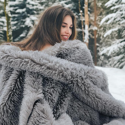 Bedsure Fluffy Grey King Size Blanket for Bed, Thick Soft Sherpa Faux Fur Fleece Bedding Fuzzy Plush Winter Warm Heavy Oversize Big Large King Blanket, Cozy Grey Gifts for Men Women, 108x90