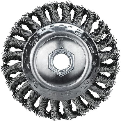 48-52-5030 4 Inch Carbon Steel Full Cable Twist Knot Wheel Fits for 4-12 Inch Or 5 Inch Grinders with 58-11 Threaded Spindles