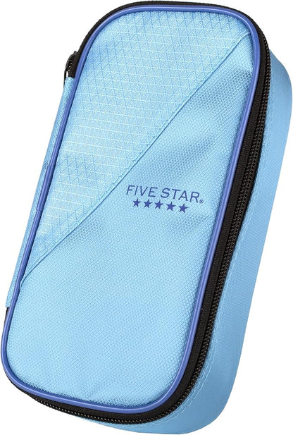 Five Star Pencil Pouch, Pen Case, High-Capacity Zipper Pouch, Storage Organizer for School Supplies Earbuds Chargers Cables Makeup, Blue/Denim