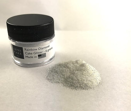 Luxury Cake Glitter, 6 grams, USA Made (Rainbow White)