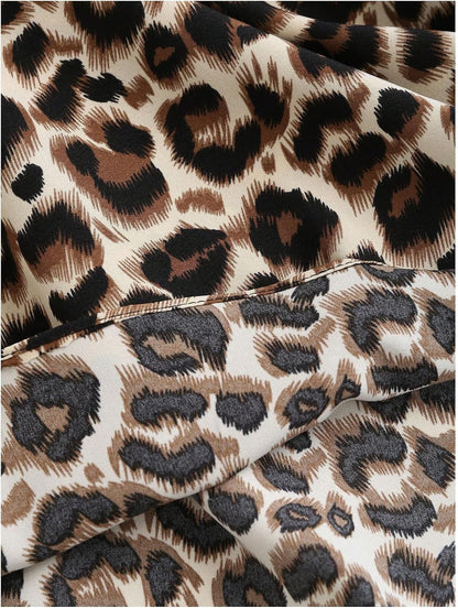 GORGLITTER Women's Sexy Going Out Outfits Cheetah Leopard Print Tube Tops Y2k Animal Western Mini Skirt Set.