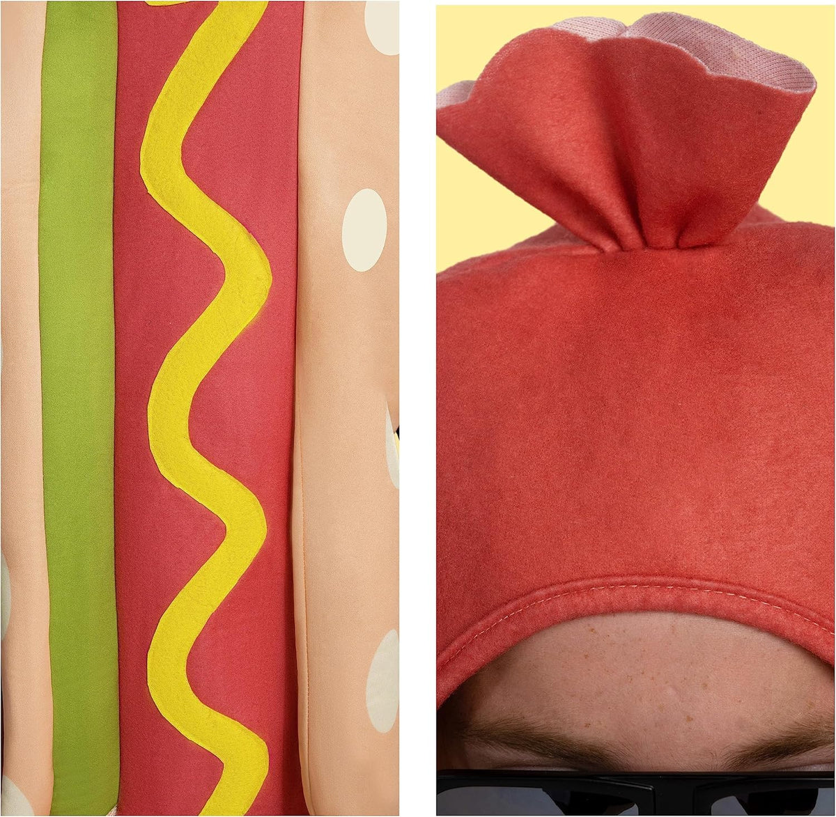 Spooktacular Creations Hot Dogs Costume Kids, Unisex Food Themed Costume for Child Teens Halloween Dress up Cosplay Party .