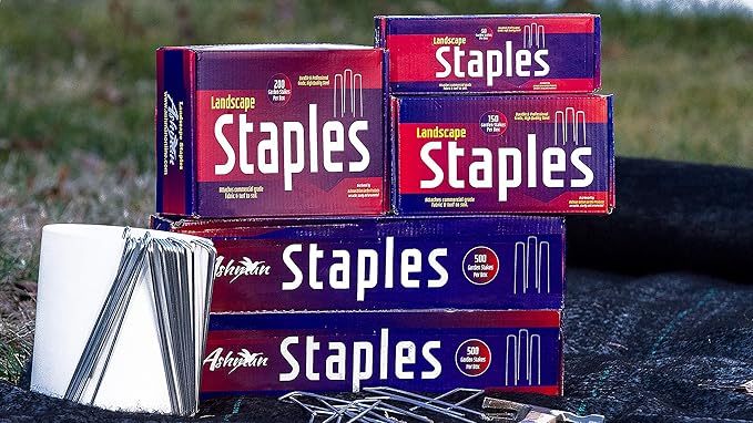 Ashman 200 Pack Galvanized Garden Stakes Landscape Staples and Fence Stake Sod Staples - Heavy Duty  Anti Rust Zinc Coated.