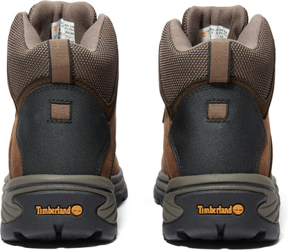 Waterproof leather hiking boots with gusseted tongue, rustproof hardware, and cushioned EVA midsole for all-terrain support and comfort.