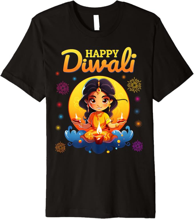 Happy Diwali for Kids Deepavali Wishes - Festival of Lights Premium T-Shirt