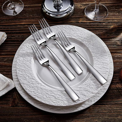 KEAWELL Premium 4-Piece Louis Dinner Fork, 18/10 Stainless Steel, Set of 4, Fine Fork Set with Squared Edge, Dishwasher Safe