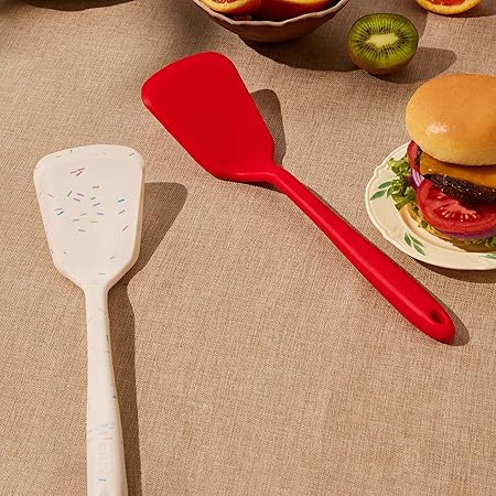 Get It Right Silicone Turner - Non-Stick Heat Resistant Silicone Spatula Turner for BBQs  Cookouts - Lifts, Flip, and Transfer Food Items - 13 Inch, Sprinkles