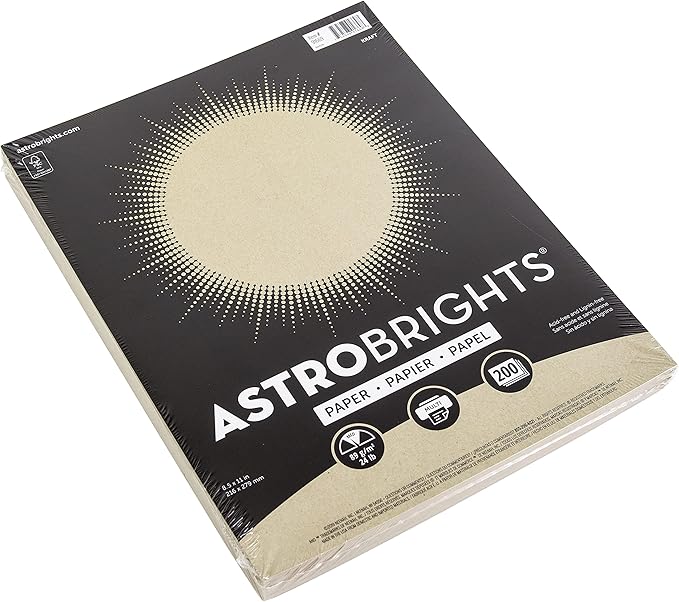 Astrobrights CARDSTOCK 8.5" 200PK, Kraft