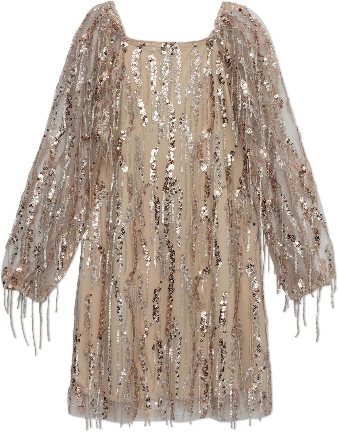 Speechless Girls' Long Sleeve A-line Sequined Party Dress
