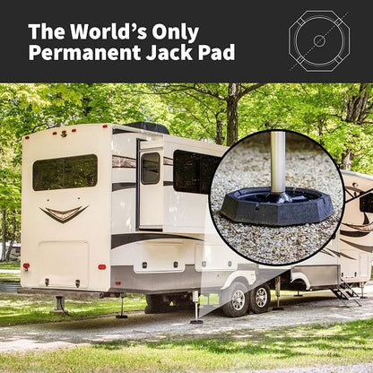 SnapPad Xtra (5-Pack) | Four-Point RV Leveling System Featuring 9” Round Jack Feet | Adds 61% Additional Surface Area for Stability, 5 lbs Per Pad & 11” Total Width | Must-Have RV Accessories