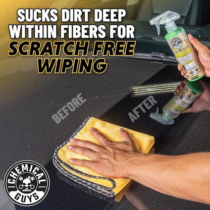 Chemical Guys Automotive Microfiber Drying Chamois Gold 3 Pack Extra Absorbent Car Drying Cloths for Streak Free Paint Glass and Smooth Exterior Surfaces 24 x 16 Inches