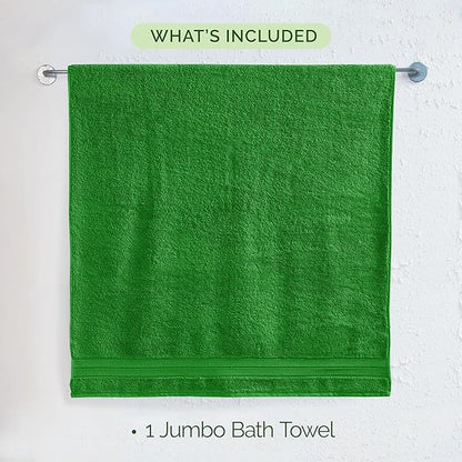 Elegant Comfort Three Line Popcorn Towel Set for Bathroom 35 x 70 inches, Premium Hotel Quality 1-PACK Jumbo Towels, 100 Turkish Cotton,Soft and Durable, Quick Dry and Highly Absorbent, Emerald Green