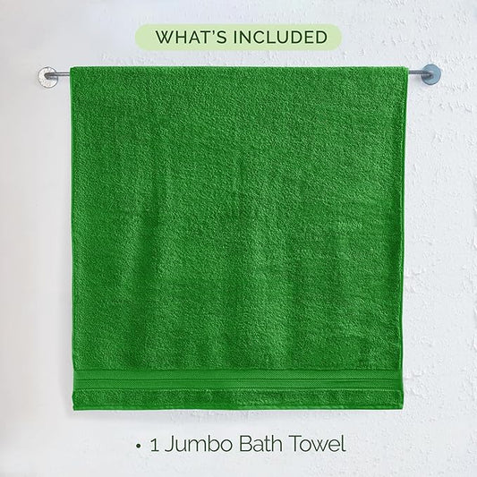Elegant Comfort Three Line Popcorn Towel Set for Bathroom 35 x 70 inches, Premium Hotel Quality 1-PACK Jumbo Towels, 100 Turkish Cotton,Soft and Durable, Quick Dry and Highly Absorbent, Emerald Green