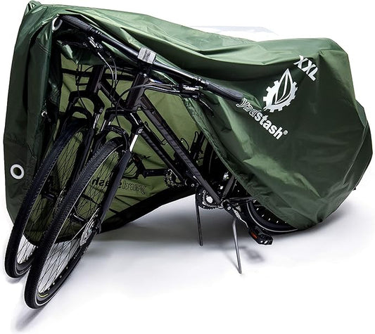 YardStash Bike Cover  XXL Reflective Bicycle Covers for Outside Storage - Waterproof  Weatherproof Garden Tarp Shelters for Bikes, Trikes, 29ers, and Electric Bicycles  Green