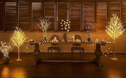LITBLOOM Lighted White Twig Branches 32IN 100 LED with Timer Battery Operated, Artificial Tree Branch with Warm White Lights for Holiday Xmas Home Decoration Indoor Outdoor Decor