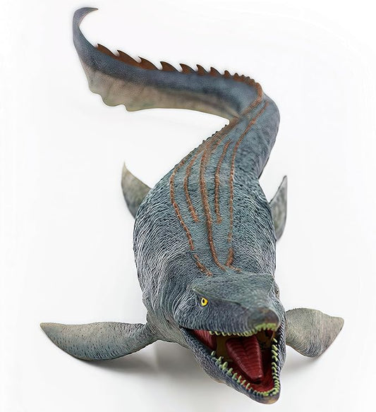 GeminiGenius Mosasaurus Dinosaur Toy with Movable Jaw, Large Marine Realistically Dinosaur, Ocean Dino World Animal Figure Toy Gift and Party Supplie for Kids