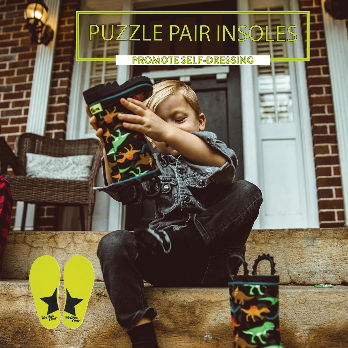 These waterproof rain boots from Western Chief are perfect for kids - made with durable rubber, a comfortable lining, and easy pull-on handles.