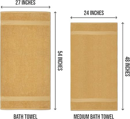 Utopia Towels 6 Pack Small Bath Towel Set, 24 by 48 Inches, 500 GSM 100 Ring Spun Cotton, Lightweight and Highly Absorbent Quick Drying Premium Towels for Hotel, Spa and Bathroom, Beige