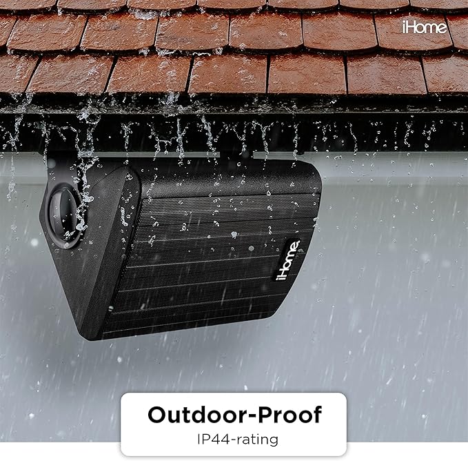 iHome IHSI-W400BT-PR-BLK Bluetooth 4-Inch 100W Weatherproof Speakers, IndoorOutdoor, WallCeiling Mount, Surround Sound, Pair - Ideal for Home Parties
