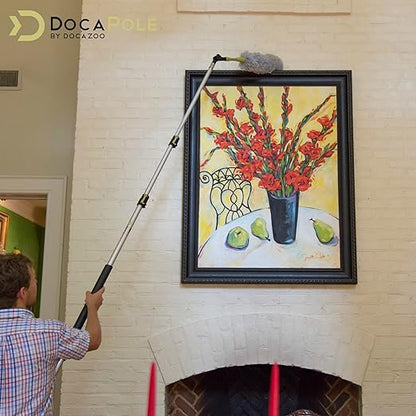 DOCA High Reach Feather Duster with Extension Pole - Head Only - No Pole Ft (6+ Ft Reach) - Feather Dusters for Cleaning