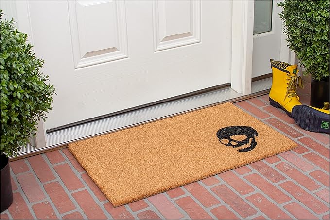 Calloway Mills 153591729 Black Skull Doormat 17" x 29"