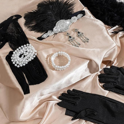 EIELO 1920s Great Gatsby Accessories Set for Women Headpiece Headband Flapper Roaring 20s Costume Accessories