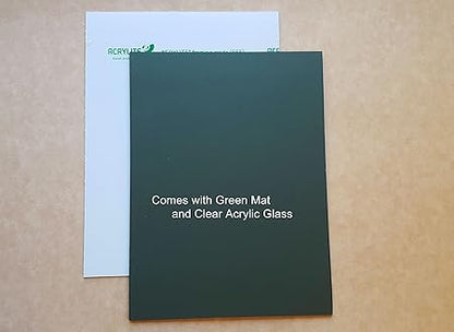 16x20 Mahogany Color, Moulding brn-002, Green Mat (Holds 13x17 Masters Golf Flags; Flag not incl)