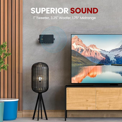 Pyramid 3-Way Indoor Outdoor Speaker System - 3.5 Inch 200W Pair of Mini Box Ceiling Wall Mount Speakers w1" Tweeter, 3.25" Woofer, 1.75 Midrange - Home Theater Entertainment, PA System - 2022SX