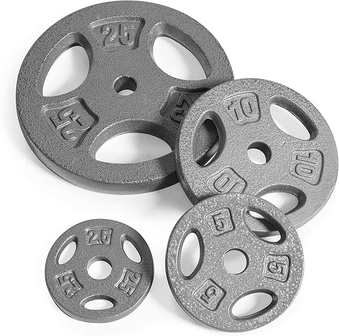 CAP Barbell Cast Iron 1" Gray Standard Grip Plate for Strength Training, Muscle Toning, Weight Loss & Crossfit - Multiple Choices Available