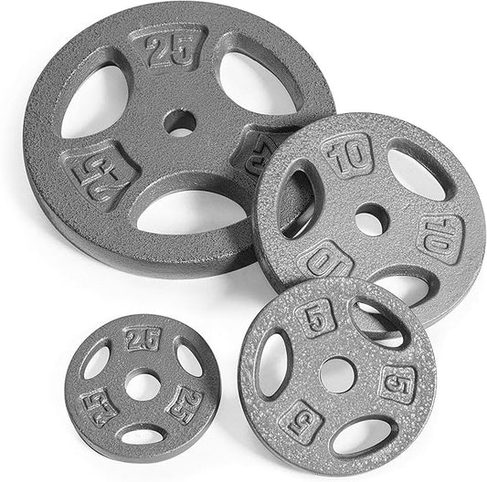 CAP Barbell Cast Iron 1" Gray Standard Grip Plate for Strength Training, Muscle Toning, Weight Loss & Crossfit - Multiple Choices Available