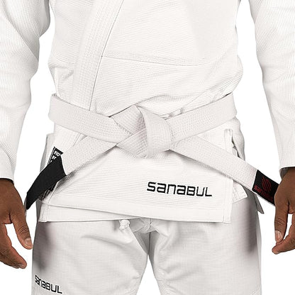 Sanabul BJJ Belt for Men  Women - Brazilian Jiu Jitsu With Ranking Stripes Sleeve Bar - Kids Gi Belt