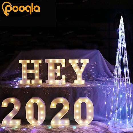 Pooqla LED Marquee Letter Lights Sign, Light Up Alphabet Letter for Home Party Wedding Decoration R