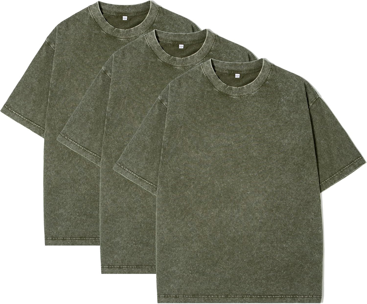 1 Piece Eadali Men’s Oversized T-Shirts – Washed Cotton Loose Fit Tees, Drop Shoulder Crew Neck, Vintage Baggy Style Streetwear Tops.